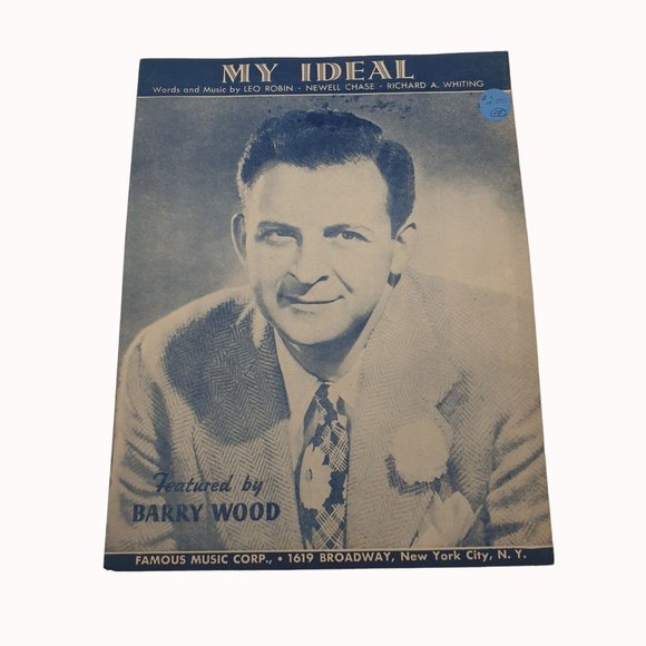 Vintage Sheet Music 1930 My Ideal Piano Voice Ukulele Leo Robin Barry Wood - Picture 1 of 4